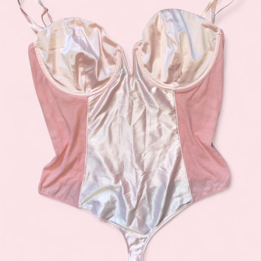 Parade pink satin corset bodysuit